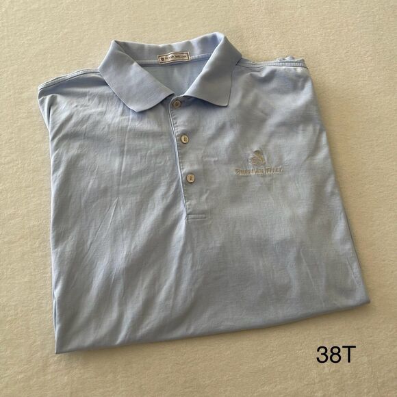 Peter Millar Polo Light Blue Button Up Pelican Hills Sz L Please Read - Picture 1 of 14